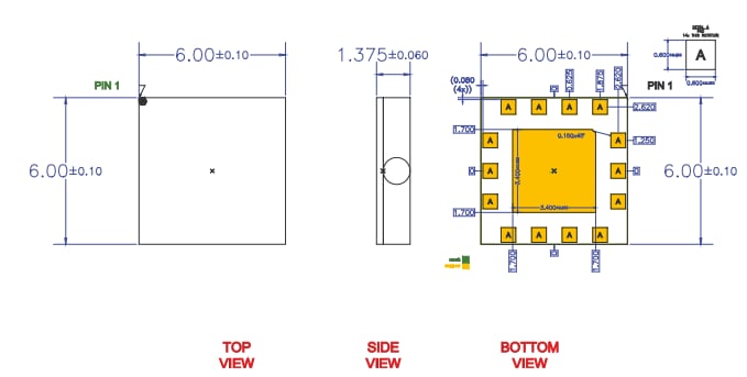 Mechanical Drawing - Qorvo QPC7334 Variable Equalizers